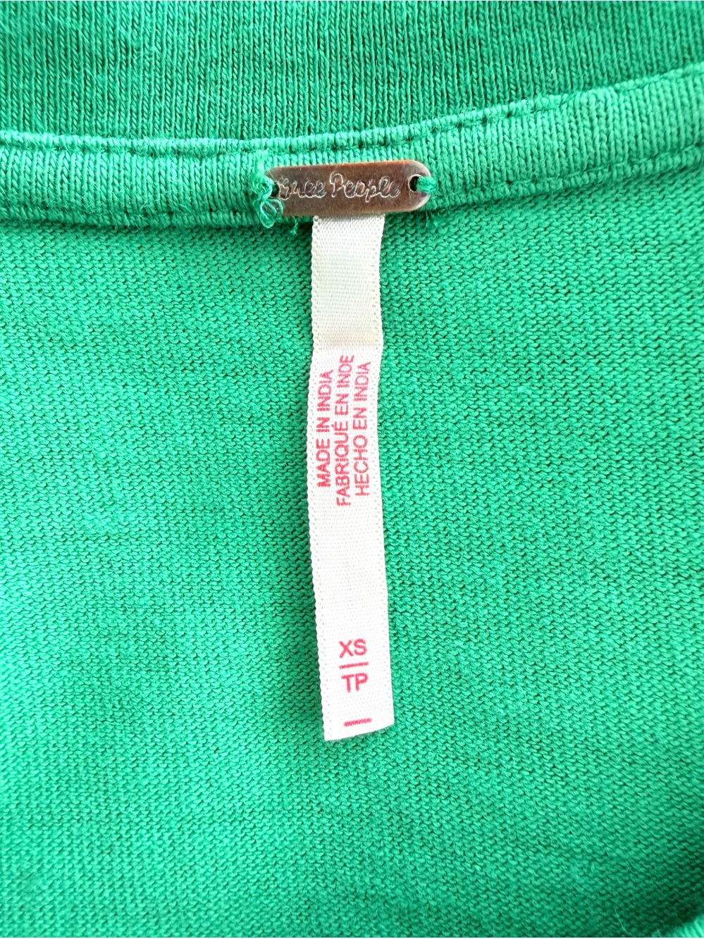 Free People Green Cropped Patchwork Sweatshirt - Picture 3 of 7